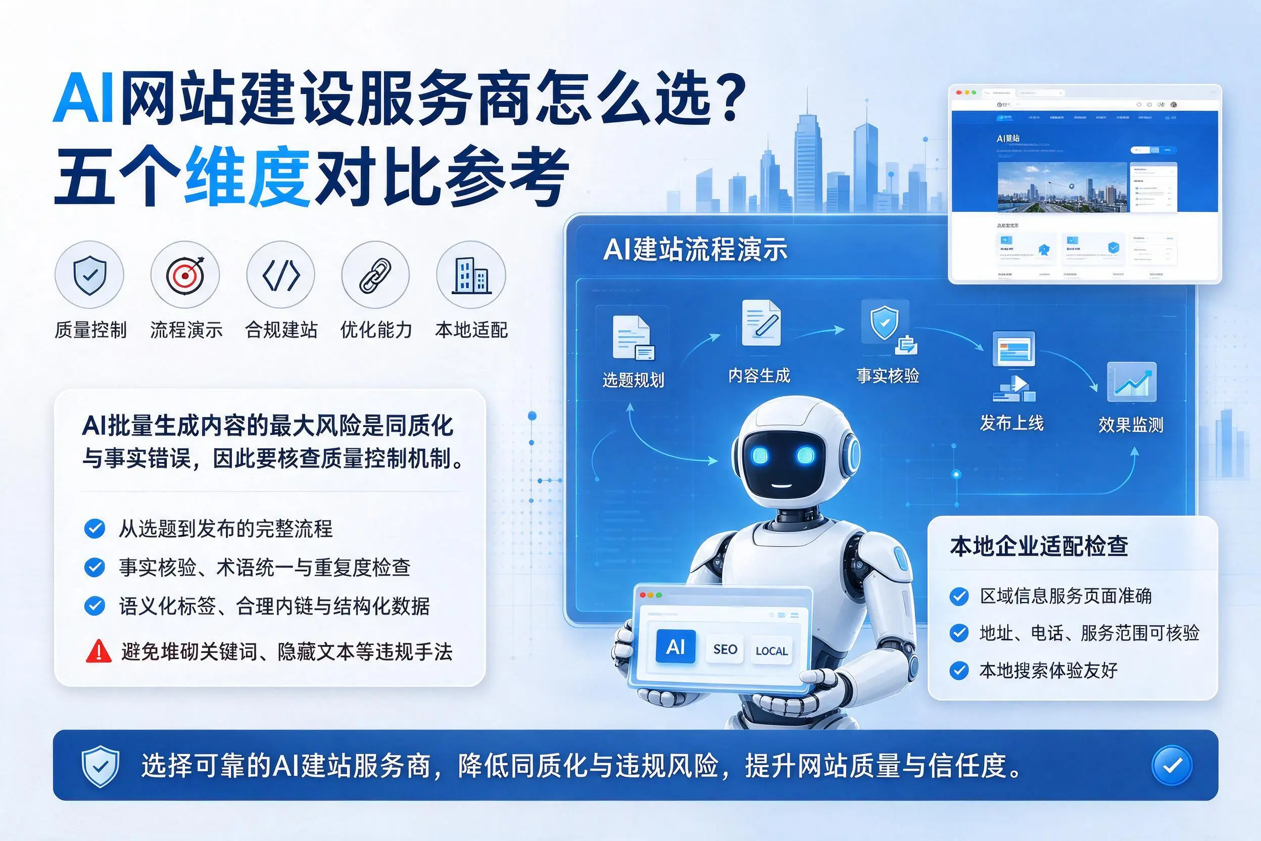 南平AI网站建设服务商怎么选？五个维度对比参考