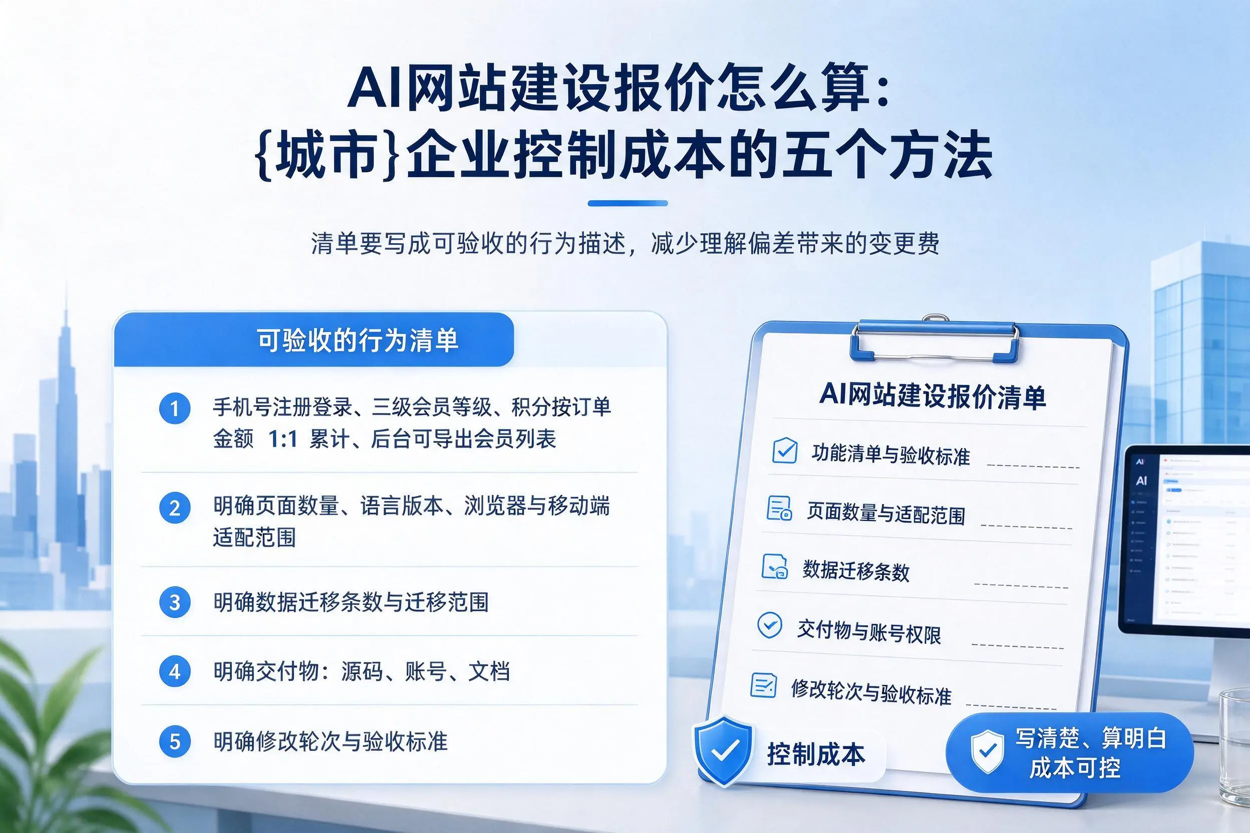 AI网站建设报价怎么算：南平企业控制成本的五个方法